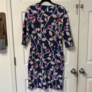 J. McLaughlin Navy Floral Long Sleeve Dress